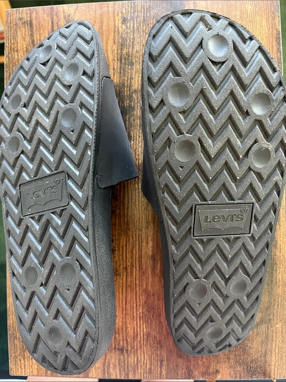 Levi's Black Slides with Red Logo Panels